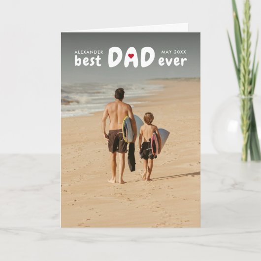 Modern Beste Papa Ooit Vaderdag Seahorse Foto Kaart (Voorkant)