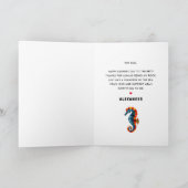 Modern Beste Papa Ooit Vaderdag Seahorse Foto Kaart (Binnen)