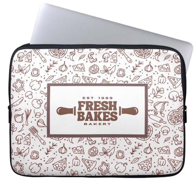 Modern Beste Pizza In De Stad Professioneel  Laptop Sleeve (Voorkant)