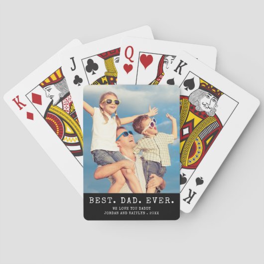 Modern BESTE VADER Ooit Eén Foto Persoonlijk Pokerkaarten (Achterkant)