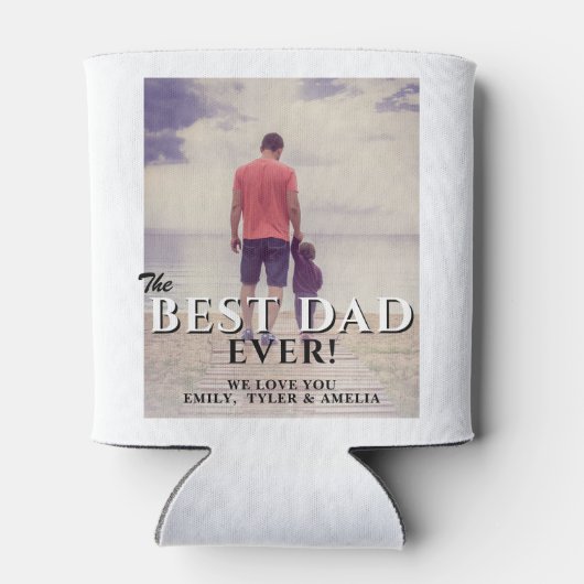 Modern beste vader ooit Foto vaderdag Blikjeskoeler (Achterkant)