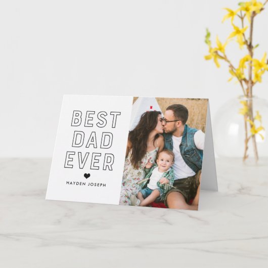 Modern beste vader ooit | Foto Vaderdag Kaart (Gele Bloem)