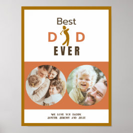 Modern beste vader ooit Golfer Fathers Day Foto Poster