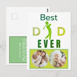 Modern beste vader ooit Golfer Foto Fathers Day Briefkaart
