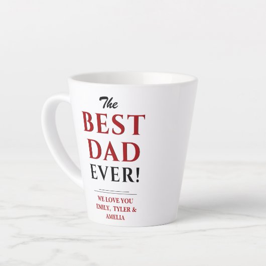 Modern beste vader ooit vaderdag latte mok (Linkerhoek)