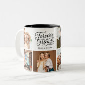 Modern Beste Vriend BFF Script foto Tweekleurige Koffiemok (Voorkant links)