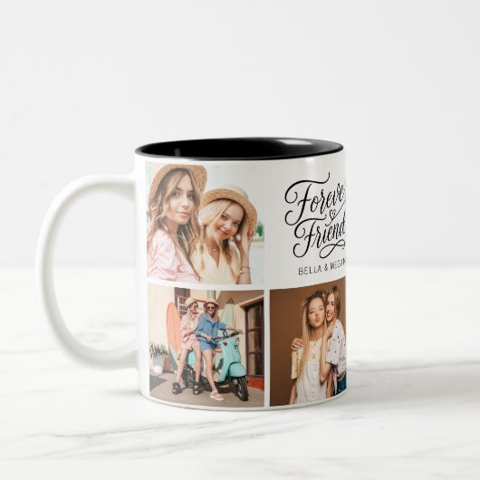 Modern Beste Vriend BFF Script foto Tweekleurige Koffiemok (Links)