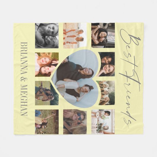 Modern | Beste vrienden | Hartfotocollage Fleece Deken (Voorkant (Horizontaal))