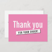 MODERN BESTELLEN INSERT business dank u snoep roze Bedankkaart (Voorkant / Achterkant)