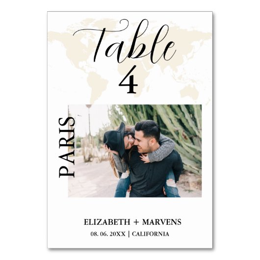 Modern Bestemming reizen thema bruiloft Kaart (Voorkant)