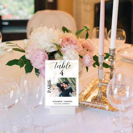 Modern Bestemming reizen thema bruiloft Kaart