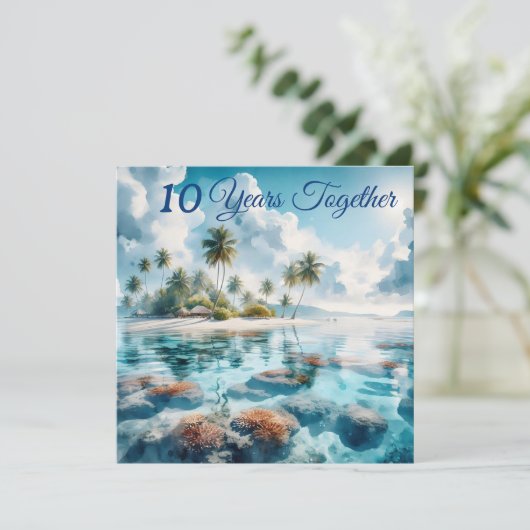 Modern Bestemming strand Maldiven Blauw Wit Koraal Kaart (Staand voorkant)