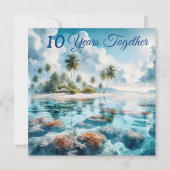 Modern Bestemming strand Maldiven Blauw Wit Koraal Kaart (Voorkant)