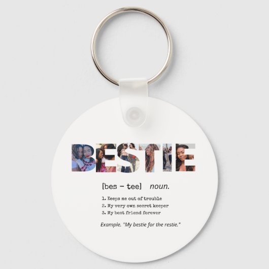 Modern Bestie BFF Best Friends Photo Collage Cute Sleutelhanger (Voorkant)