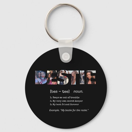 Modern Bestie BFF Best Friends Photo Collage Cute Sleutelhanger (Voorkant)