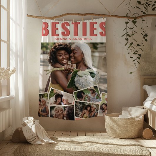 Modern Bestie Foto Collage | Vrienden Fleece Deken