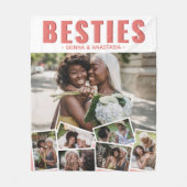 Modern Bestie Photo Snap Collage | Vrienden Fleece Deken (Voorkant)