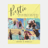 Modern Bestie Quote Foto Collage Persoonlijk BFF Fleece Deken (Voorkant)