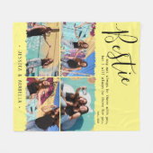 Modern Bestie Quote Foto Collage Persoonlijk BFF Fleece Deken (Voorkant (Horizontaal))