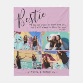 Modern Bestie Quote Foto Collage Persoonlijk BFF Fleece Deken (Voorkant)