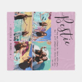 Modern Bestie Quote Foto Collage Persoonlijk BFF Fleece Deken (Voorkant (Horizontaal))