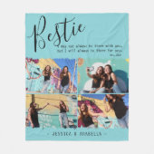 Modern Bestie Quote Foto Collage Persoonlijk BFF Fleece Deken (Voorkant)