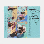 Modern Bestie Quote Foto Collage Persoonlijk BFF Fleece Deken (Voorkant (Horizontaal))