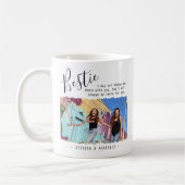 Modern Bestie Quote Foto gepersonaliseerd BFF Koffiemok (Links)