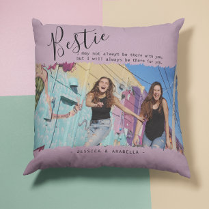 Modern Bestie Quote Foto gepersonaliseerd BFF Kussen