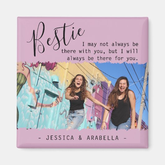 Modern Bestie Quote Foto gepersonaliseerd BFF Magneet (Voorkant)
