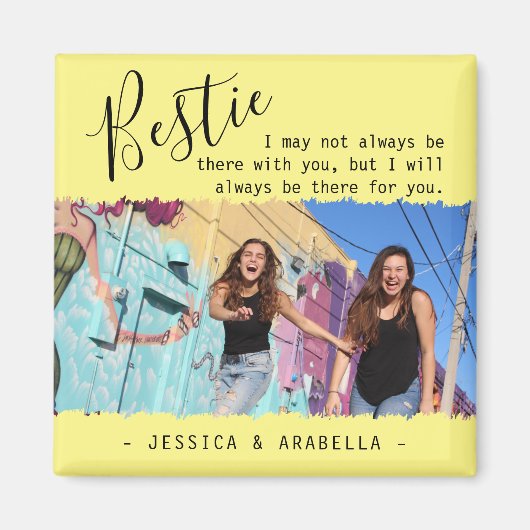 Modern Bestie Quote Foto gepersonaliseerd BFF Magneet (Voorkant)