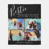 Modern Bestie Quote Photo Collage Personalized BFF Fleece Deken (Voorkant)