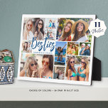 Modern Besties 11 Foto Collage Script Fotoplaat<br><div class="desc">Creëer een unieke en leuke gepersonaliseerde, aangepaste kleur fotogeheugen fleece deken voor uw beste vriend of BFF met behulp van deze eenvoudig te uploaden foto collage grid sjabloon met 11 afbeeldingen in verschillende vormen en maten, zowel horizontaal als verticaal om een breed scala aan fotografische onderwerpen tegemoet te komen. De...</div>