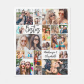 Modern Besties 18 Foto Collage Script Fleece Deken (Voorkant)