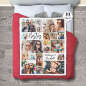 Modern Besties 18 Foto Collage Script Fleece Deken