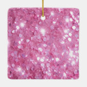 Modern Besties Beste Vriend Pink Glitter 2 foto Keramisch Ornament (Achterkant)