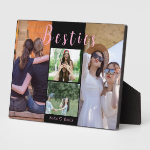 Modern Besties BFF 4-foto collage plaque Fotoplaat