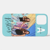 Modern Besties-foto-monogram | Blauw Case-Mate iPhone Case (Achterkant (horizontaal))