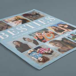 Modern Besties Gift | Best Friends Blue Fleece Deken
