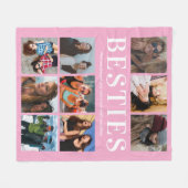Modern Besties Gift | Beste vriendenroze Fleece Deken (Voorkant (Horizontaal))