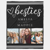 Modern Besties Photo Collage Black and White  Fleece Deken (Voorkant)