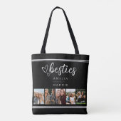 Modern Besties Photo Collage Black and White Tote Bag (Achterkant)