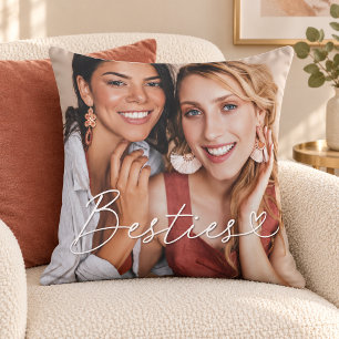 Modern Besties Script Foto Beste Vriend Cadeau Kussen