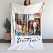 Modern Besties Twee Foto's Script BBF Fleece Deken