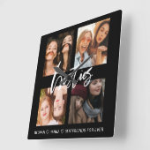 Modern Besties zwarte foto beste vrienden Vierkante Klok (Hoek)