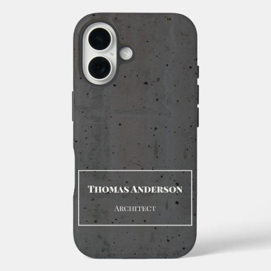 Modern beton wit en donkergrijs Case-Mate iPhone case (Achterkant)