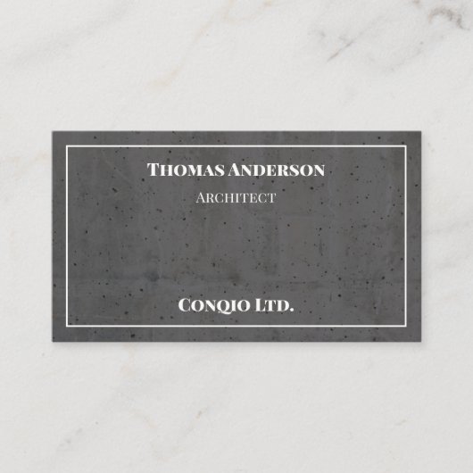Modern beton wit en donkergrijs visitekaartje (Voorkant)