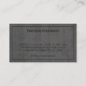 Modern beton zwart en grijs visitekaartje (Achterkant)