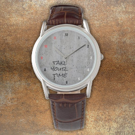 Modern beton, zwart, wit, rood horloge