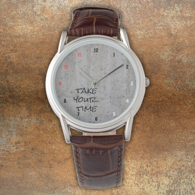 Modern beton, zwart, wit, rood horloge (Creator heeft geüpload)